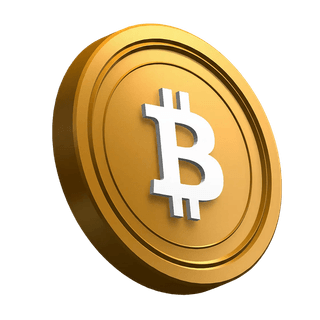 Νόμισμα Bitcoin (BTC) υπό κλίση στο design της ενότητας hero